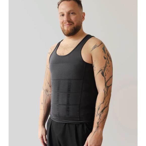 SHAPERLUV Men’s sculpting Black Sleeveless tank Top size XL - Picture 9 of 9